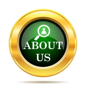 About us icon. Internet button on white background.. Illustrazione stock