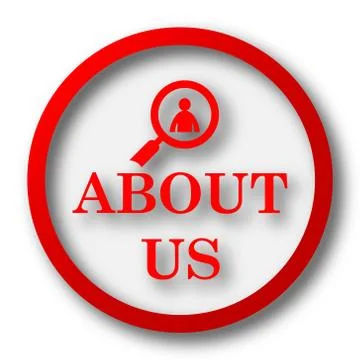 About us icon. Internet button on white  background.. 스톡 일러스트