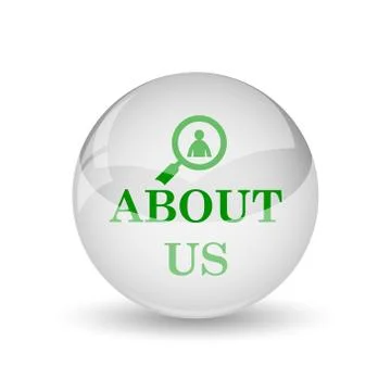 About us icon. Internet button on white background.. Illustrazione stock