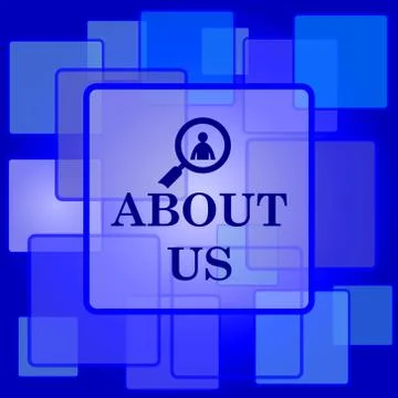About us icon. Internet button on abstract background.. Stock Illustration