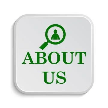 About us icon. Internet button on white background.. Illustrazione stock