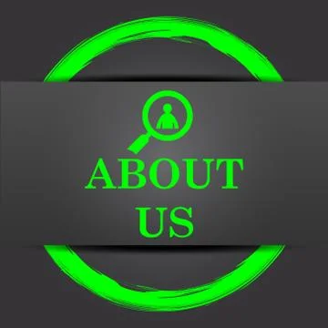 About us icon. Internet button with green on grey background.. Illustrazione stock