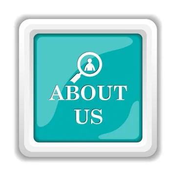 About us icon. Internet button on white background.. Illustrazione stock