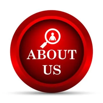 About us icon. Internet button on white background.. Illustrazione stock