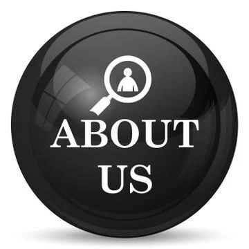 About us icon. Internet button on white background.. Illustrazione stock