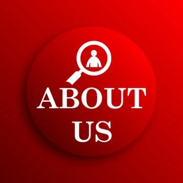 About us icon. Internet button on white background.. 스톡 일러스트