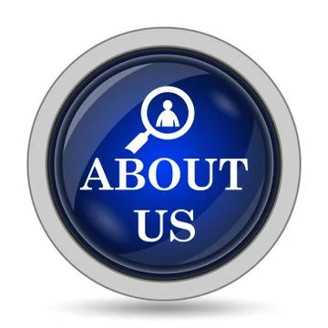About us icon. Internet button on white background.. Illustrazione stock