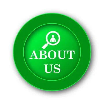 About us icon. Internet button on white background.. Illustrazione stock