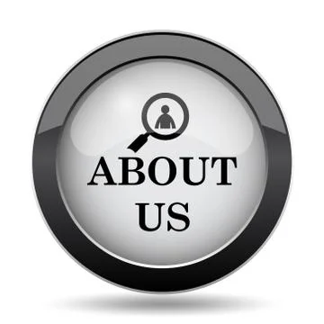 About us icon. Internet button on white background.. Illustrazione stock