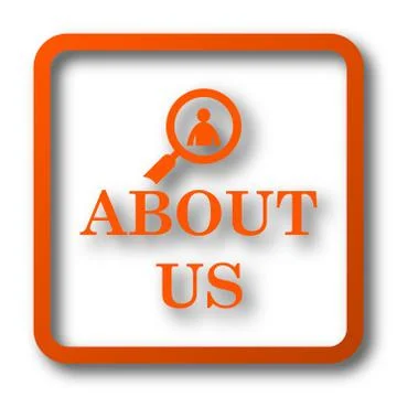 About us icon. Internet button on white background.. 스톡 일러스트