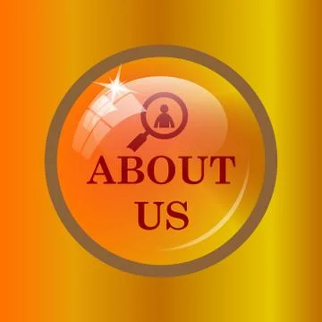 About us icon. Internet button on colored background. . Stock Illustration