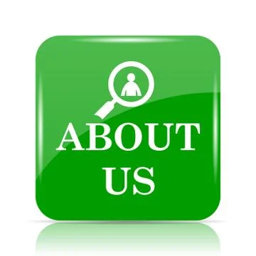 About us icon. Internet button on white background.. Illustrazione stock