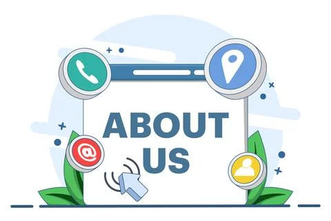 About Us or Contact Us Concept, Customer support form, Customer Service. Stock Illustration