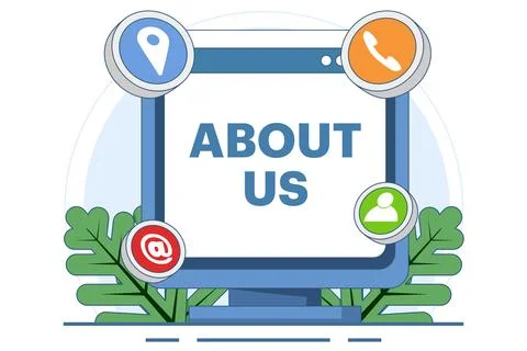 About Us or Contact Us Concept, Customer support form, Customer Service. Illustrazione stock