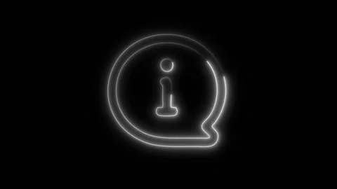 About Us Outline Icon in HD Video Neon Animation Stock Footage 304555585