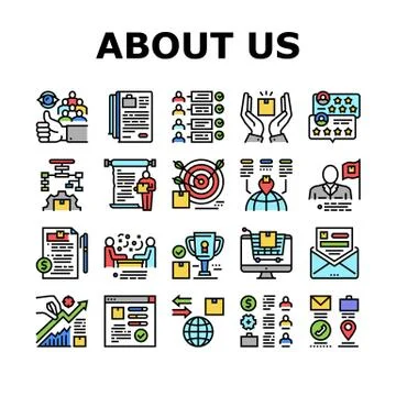 About Us Presentation Collection Icons Set Vector Illustrazione stock