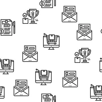 About Us Presentation Vector Seamless Pattern 스톡 일러스트