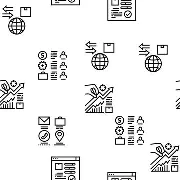 About Us Presentation Vector Seamless Pattern Illustrazione stock