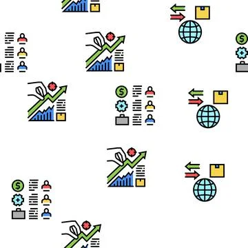 About Us Presentation Vector Seamless Pattern Stock Illustration