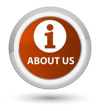 About us prime brown round button Stock Illustration