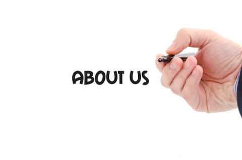 About us text concept Foto stock
