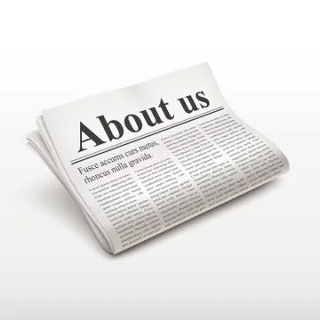 About us words on newspaper Stock Illustration