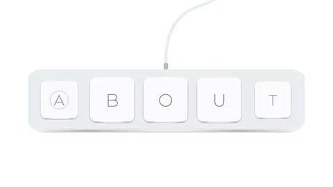 About word written with computer buttons over white background Stockbeeldmateriaal 205145586