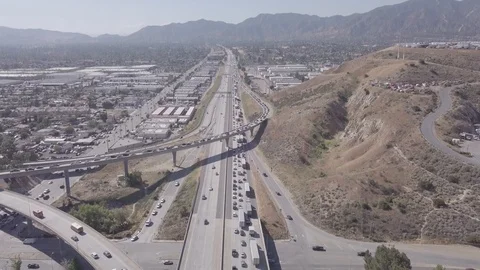 Above 210 Freeway - Los Angeles Stock Footage