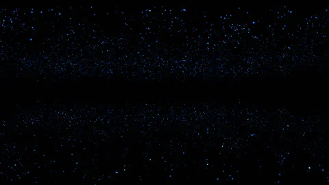 Above and below on a dark background fly blue glowing particles, in the middle Stock Footage 201319621