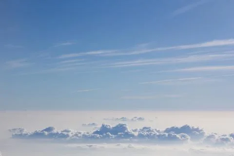 Above cloud blue sky background only Stock Photos