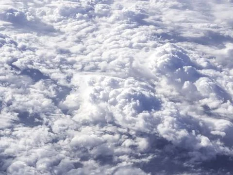 Above the cloud, sky view from airplane window. Foto stock