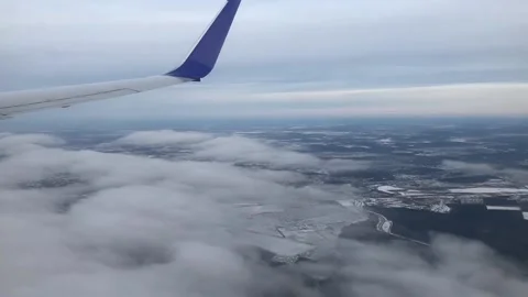 Above The Cloud Through The Airplane Window Stock Footage 88092446