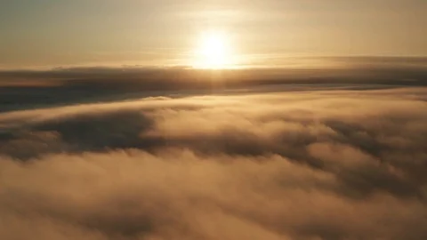 Above the clouds aerial view during sandstorm Stock Footage 118594516