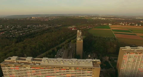 Above the clouds, amazing and dramatic three skyscrapers shot. Video stock 66238608
