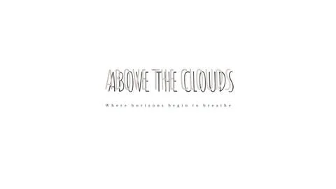 ABOVE THE CLOUDS decorative word art mask with radial concentric sweep pattern Stock Illustration