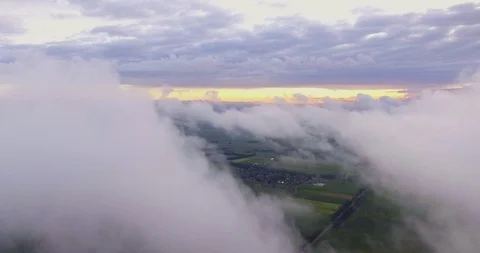 Above the clouds, drone aerial flight Stock Footage 127557915