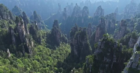 Above the Clouds Epic Drone View of Tianmen Mount 스톡 동영상 333246400