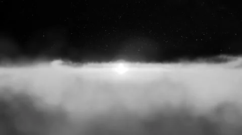 Above The Clouds Flight At Night With Starry Sky Stock Footage 49918476