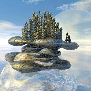 Above the clouds Stock Illustration