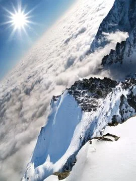 Above the clouds Stock Photos