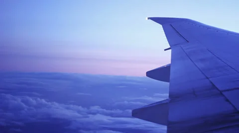 Above Clouds Plane Wing Stock Footage 38503963