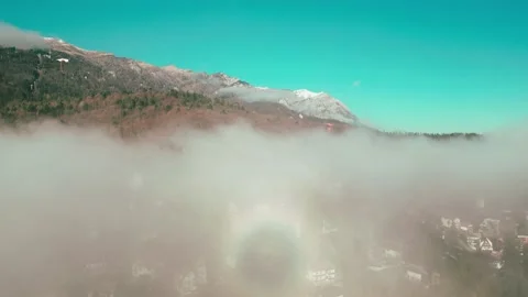 Above the clouds on the Prahova valley Stock Footage 229684629