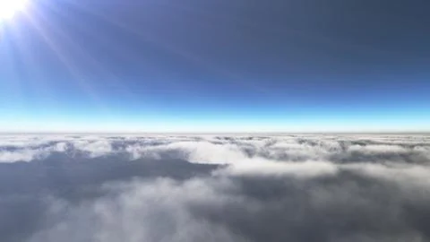 Above clouds sun ray, 3d rendering イラスト素材