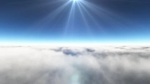 Above clouds sun ray, 3d rendering イラスト素材