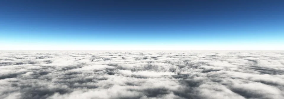 Above clouds sun ray, 3d rendering Illustrazione stock