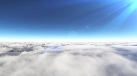 Above clouds sun ray, 3d rendering イラスト素材