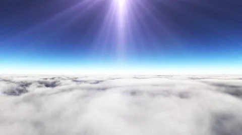 Above clouds sun ray, 3d rendering Stock Illustration