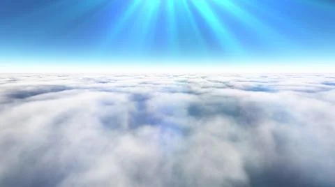 Above clouds sun ray, 3d rendering イラスト素材