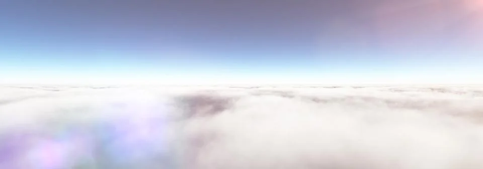 Above clouds sun ray, 3d rendering Stock Illustration