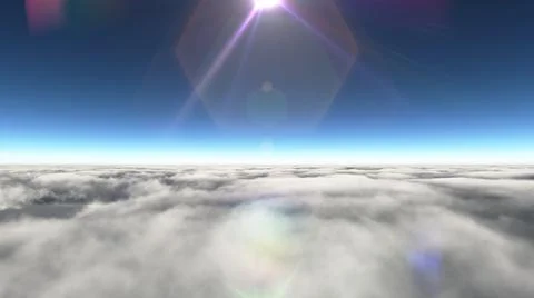 Above clouds sun ray, 3d rendering Stock Illustration